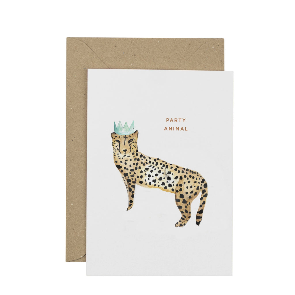 Party Animal Cheetah Greetings Card